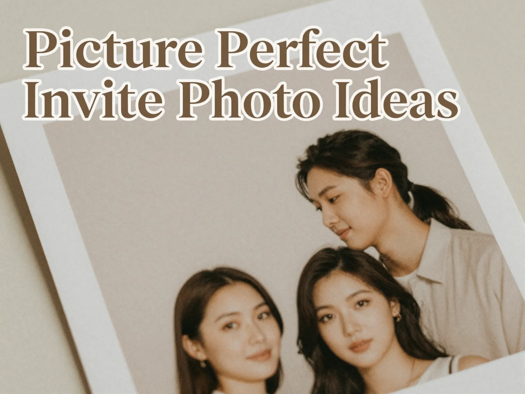 Modern elegant couple portrait minimalist invitation design