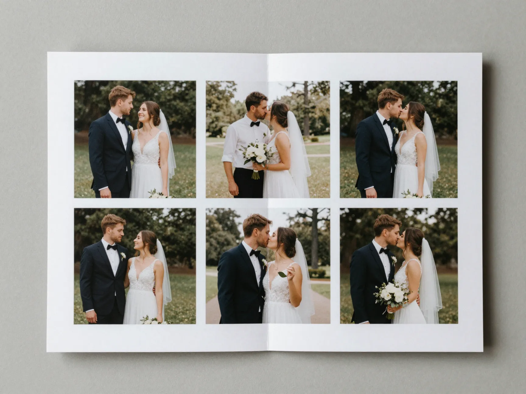 Storytelling multi panel layout editorial triptych wedding invitation design