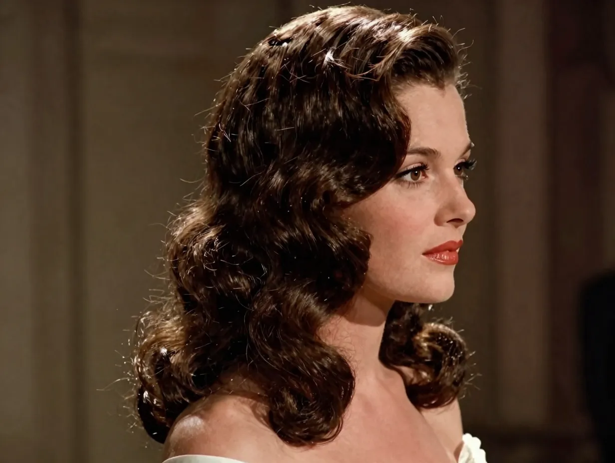 Relaxed hollywood waves shoulder length bride glossy voluminous