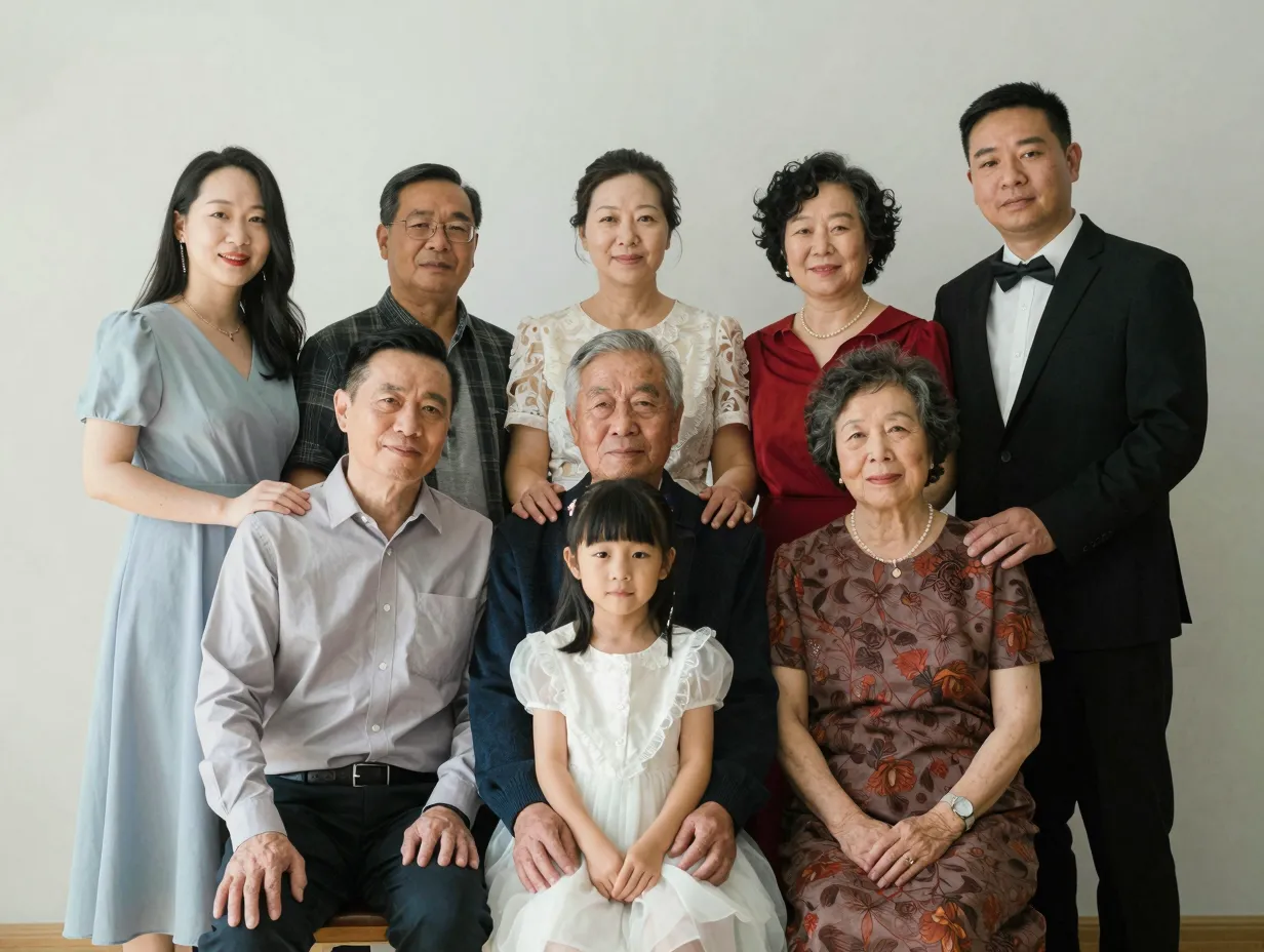 Family formal portraits blended posing natural interaction generations