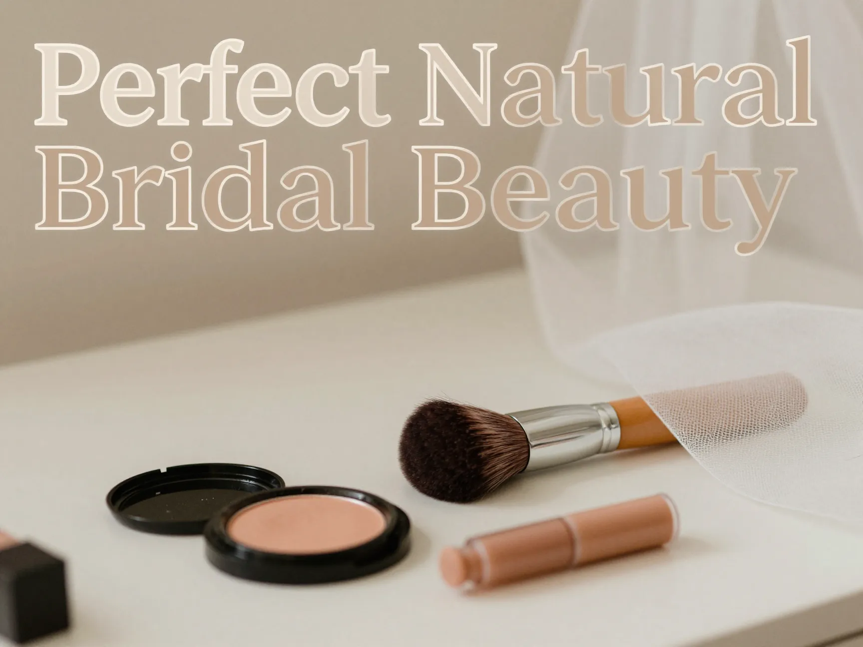 Dewy bridal makeup brush cream blush nude gloss veil