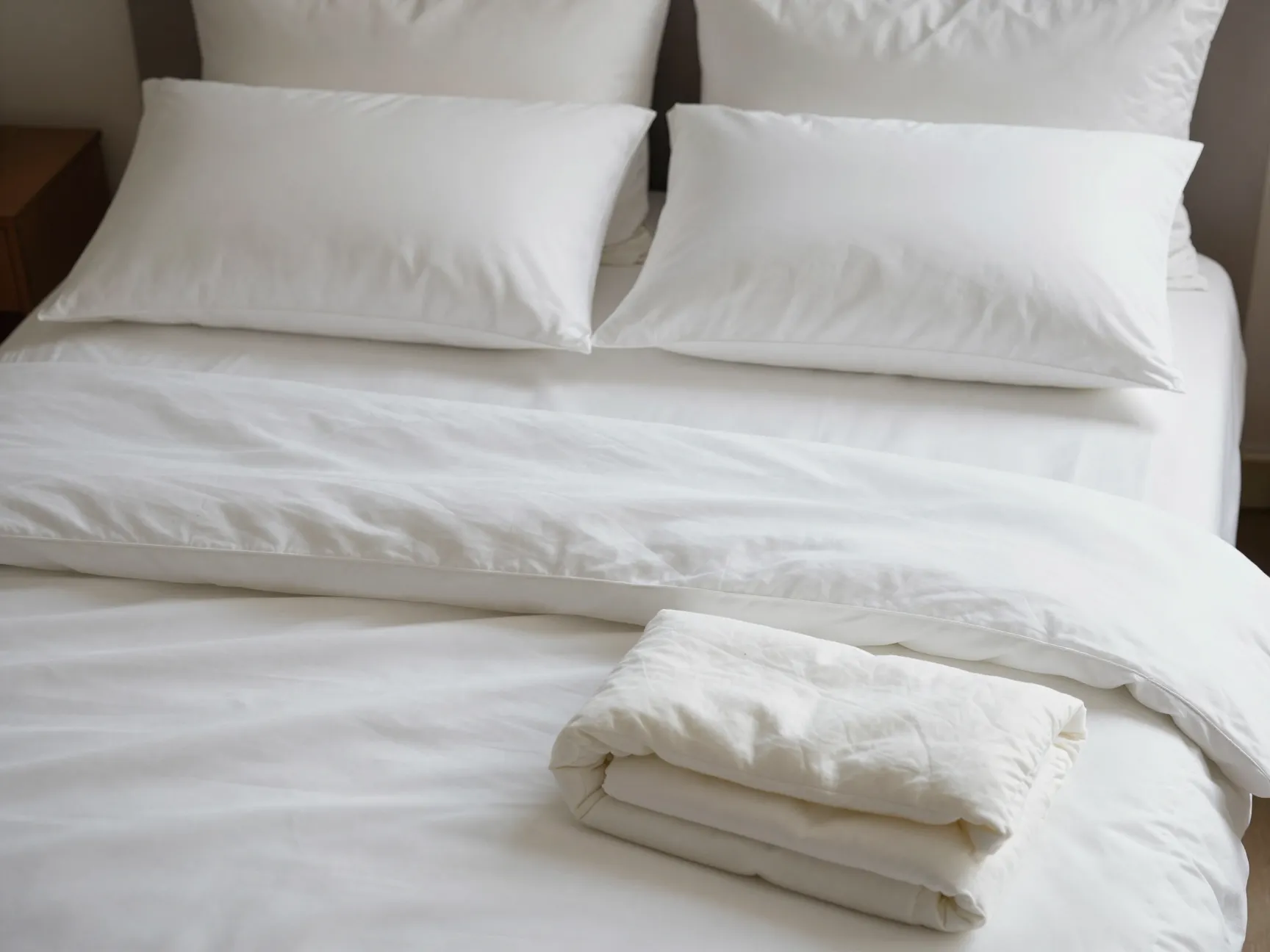 Luxury high thread count bedding sleep essentials made bed