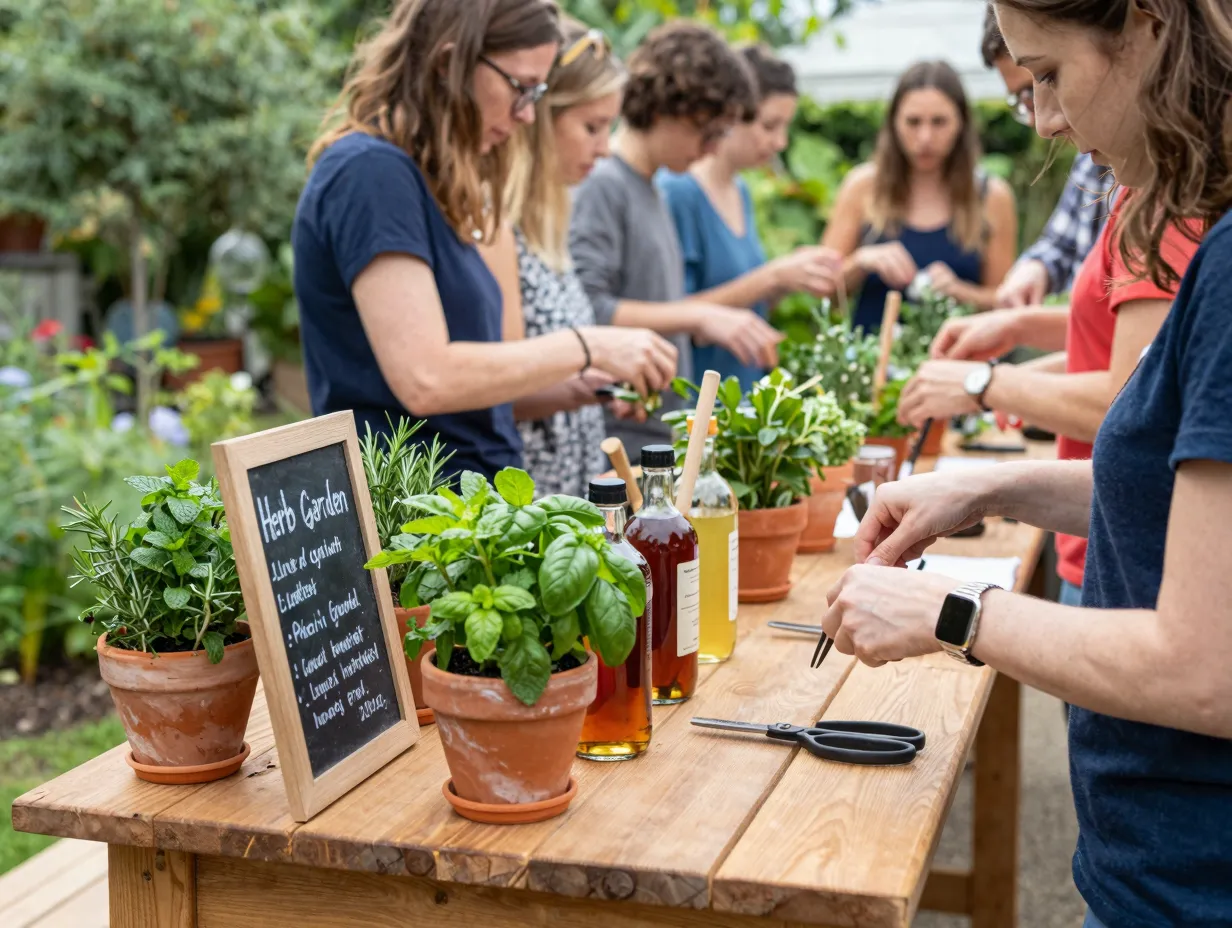 Immersive guest experience herb garden cocktail garnish station