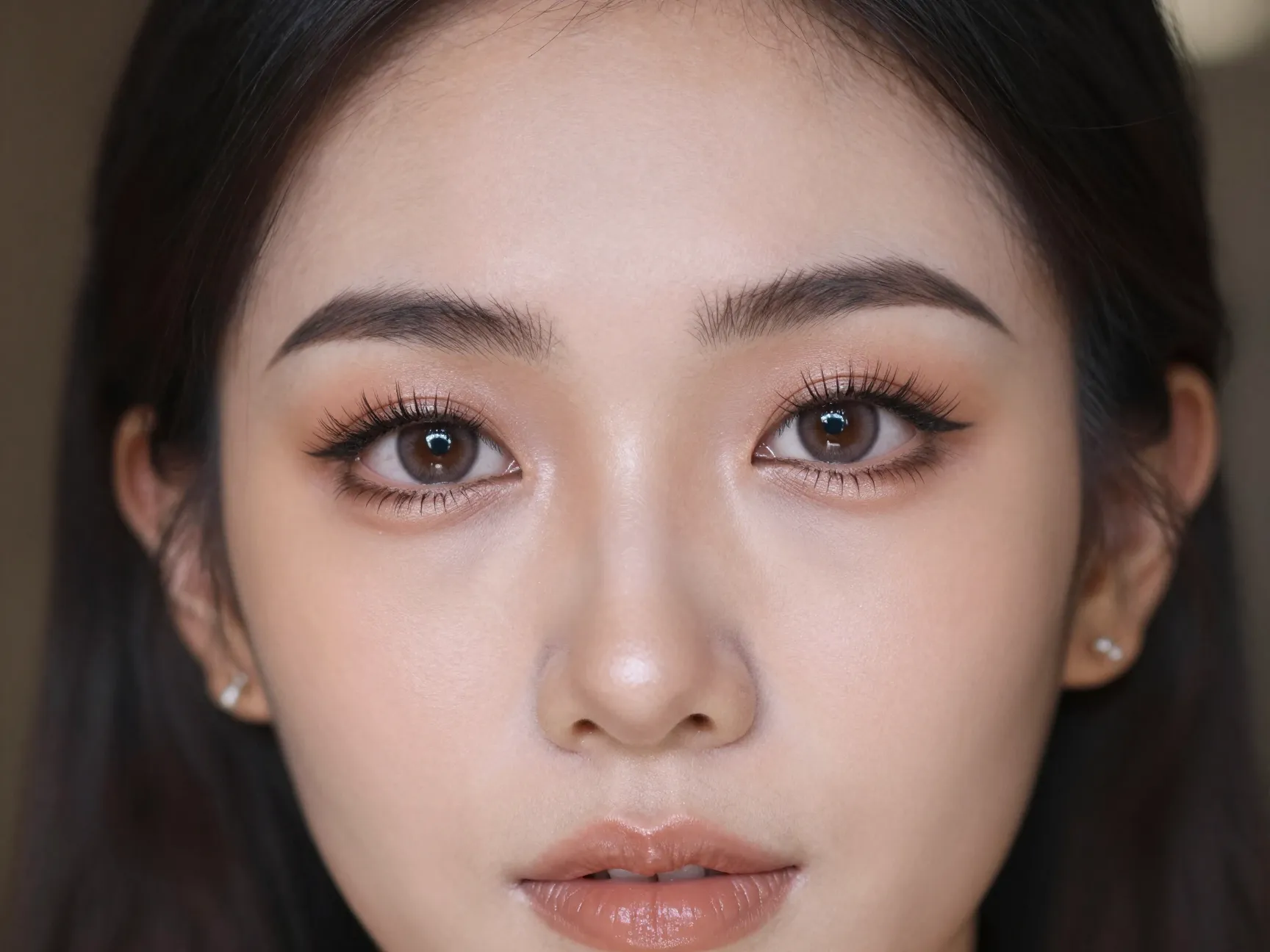 Asian bride soft glam evening smoky liner lifted lashes velvety skin