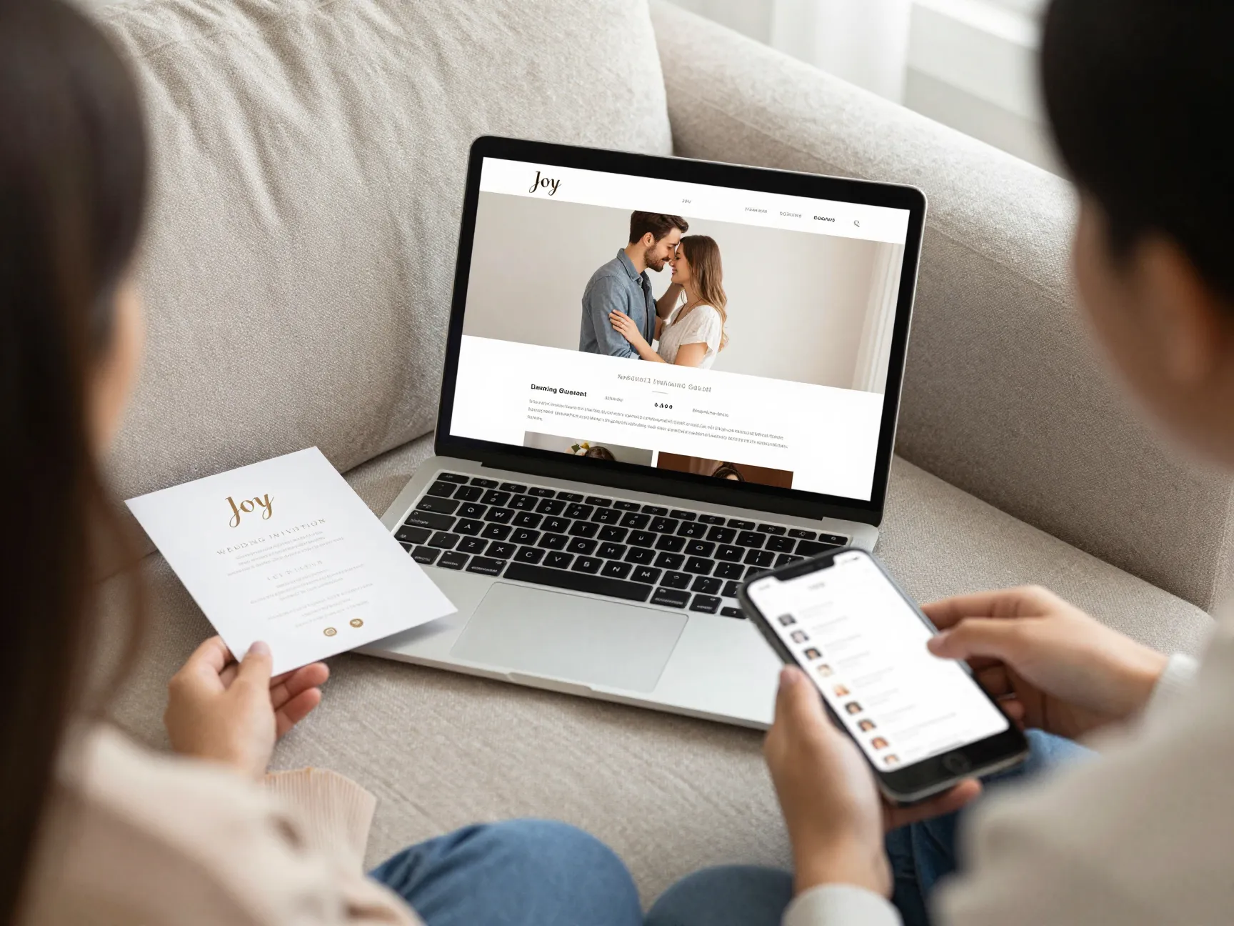 Joy free all in one wedding invitation design website platform