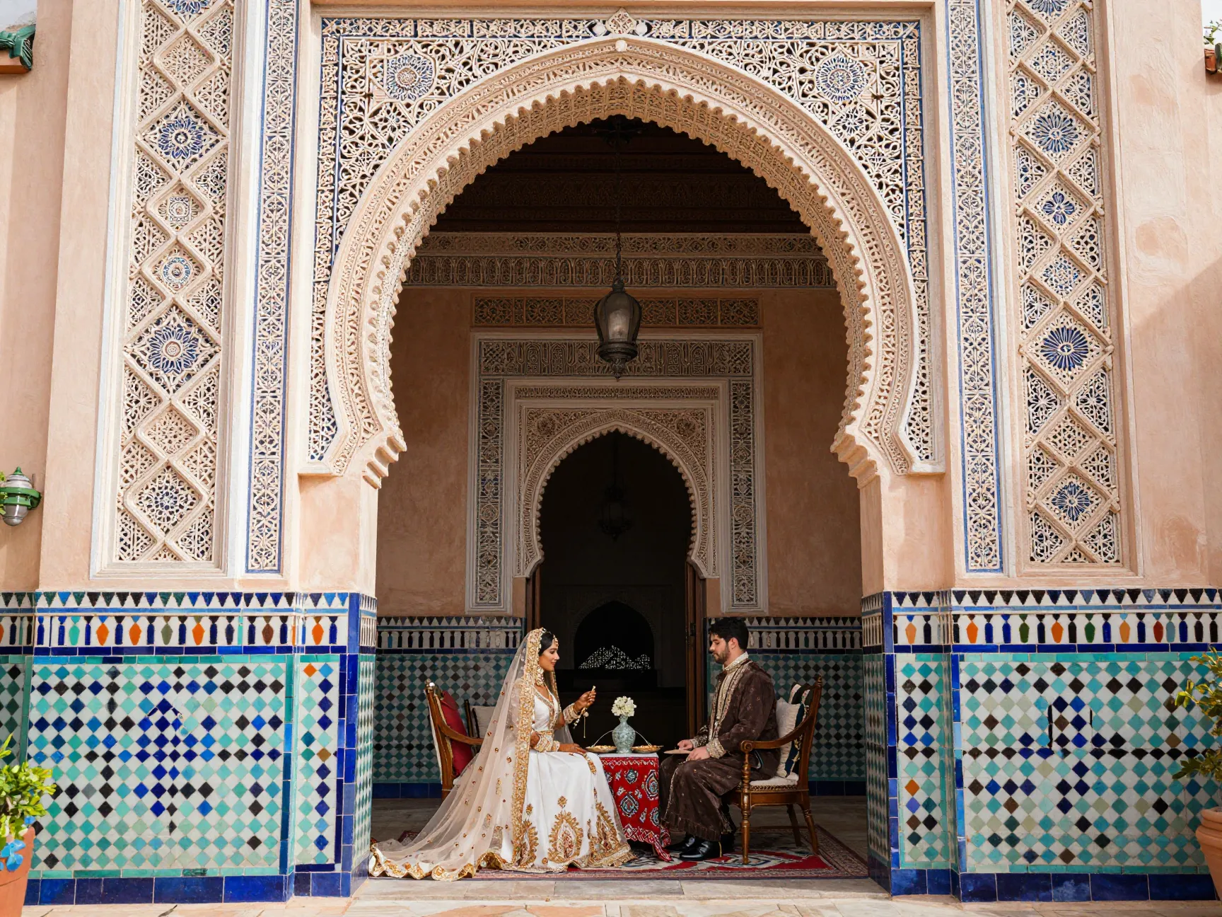Arabian nights wedding at epcot morocco pavilion archway