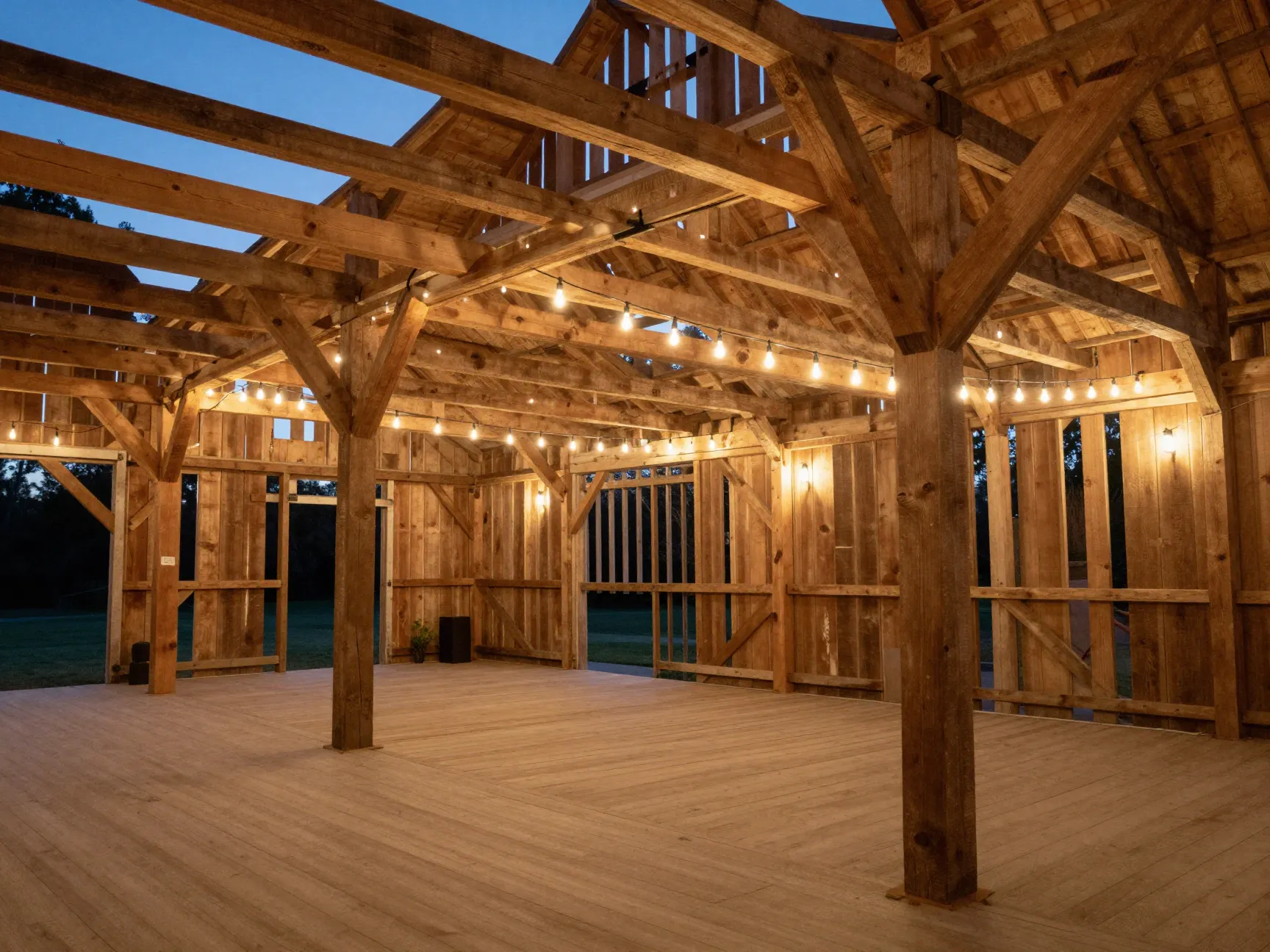 Perfect rustic wedding venue barn beams outdoor setting