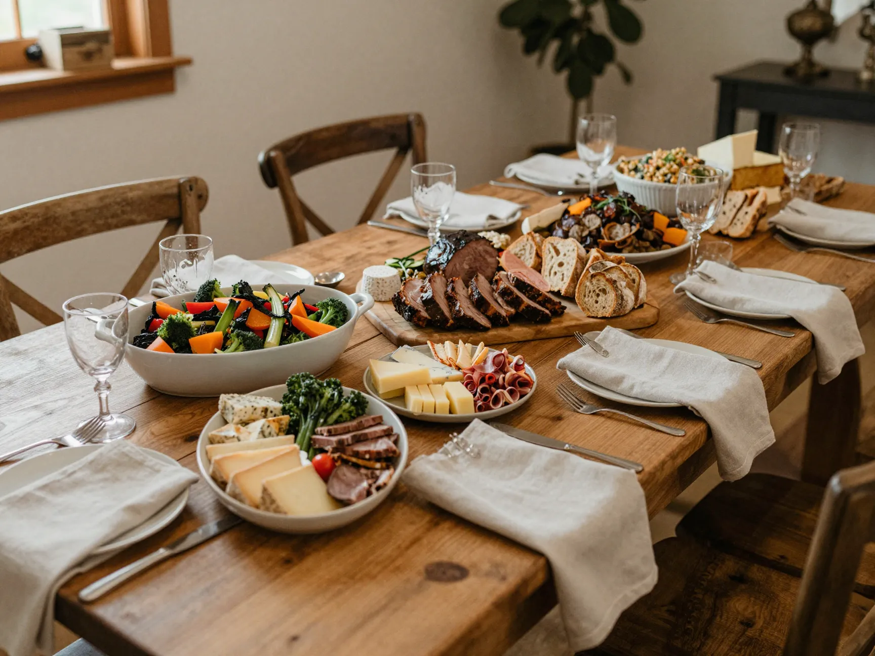 Seasonal locally sourced rustic family style wedding feast