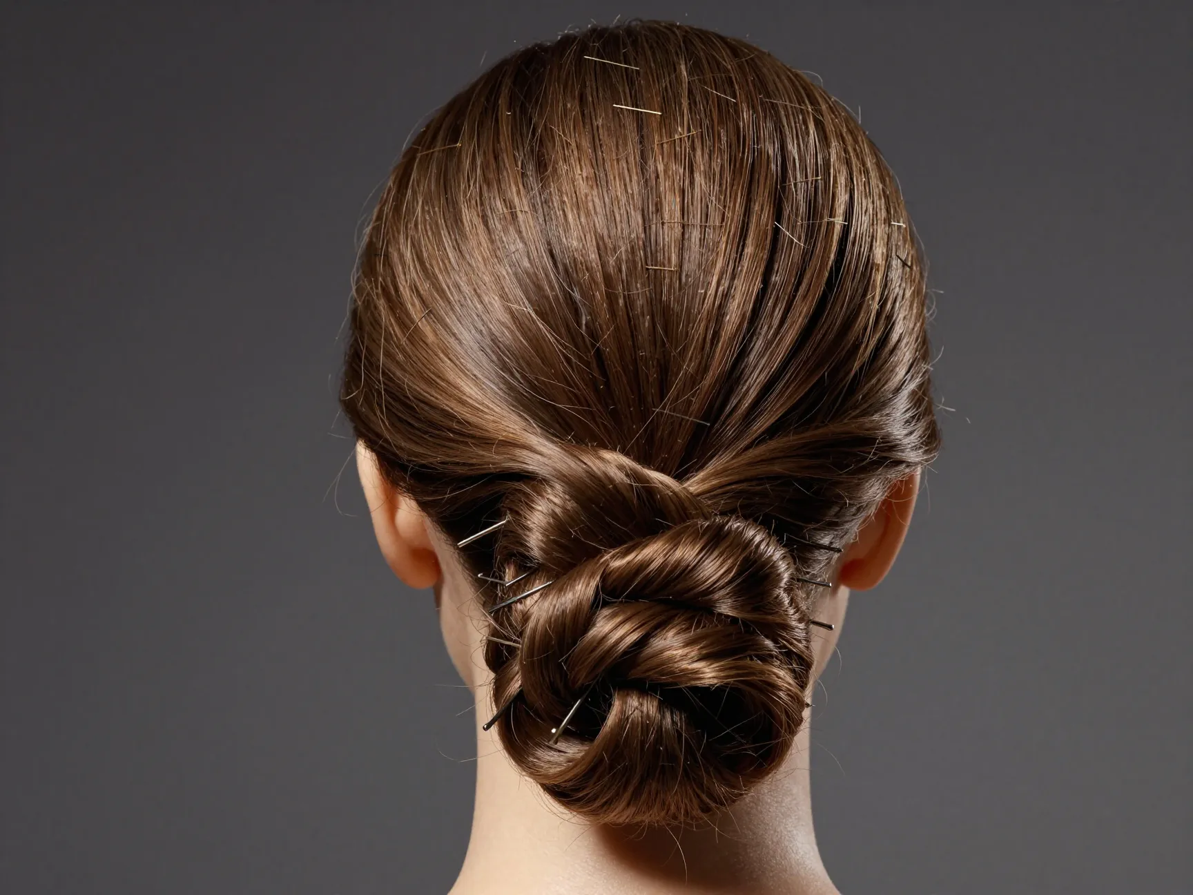 Sleek vintage victory roll pinned vertically at back