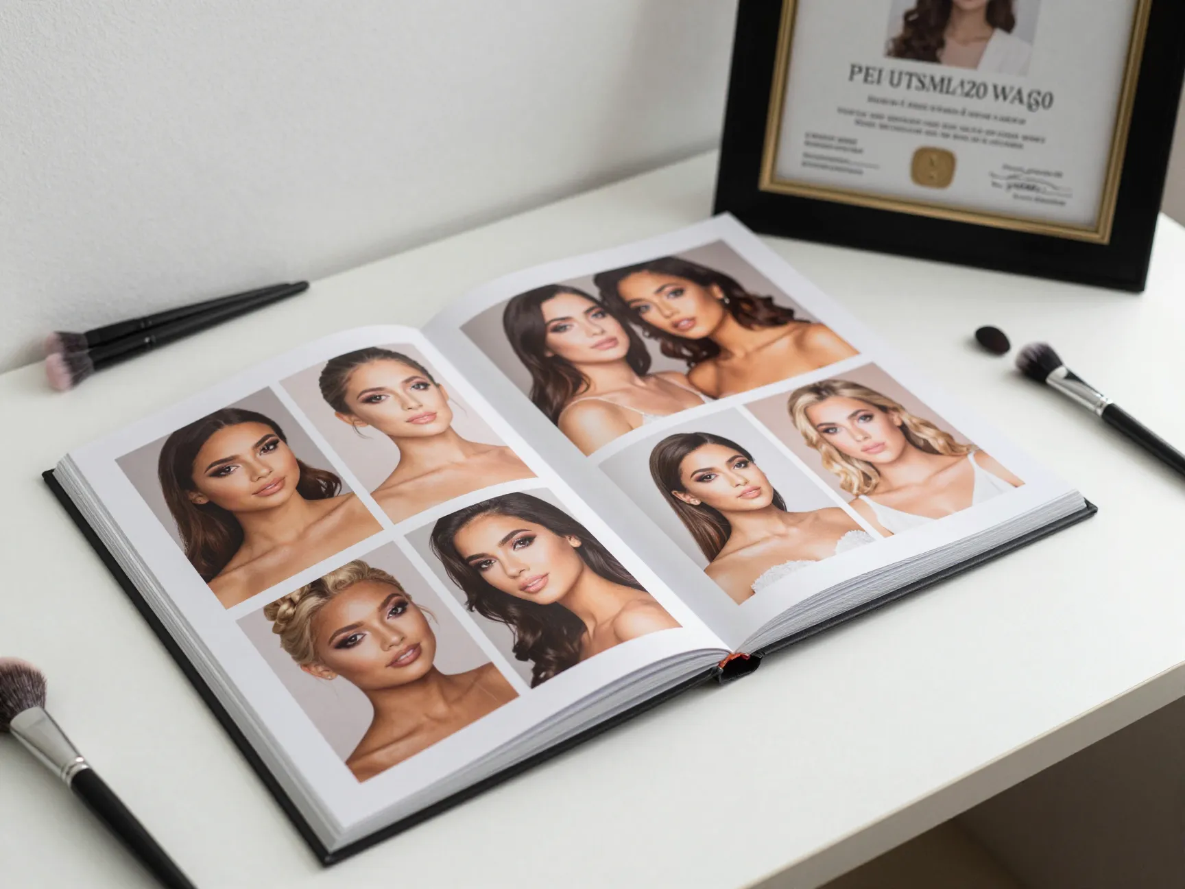 Makeup artist portfolio featuring brides of diverse skin tones