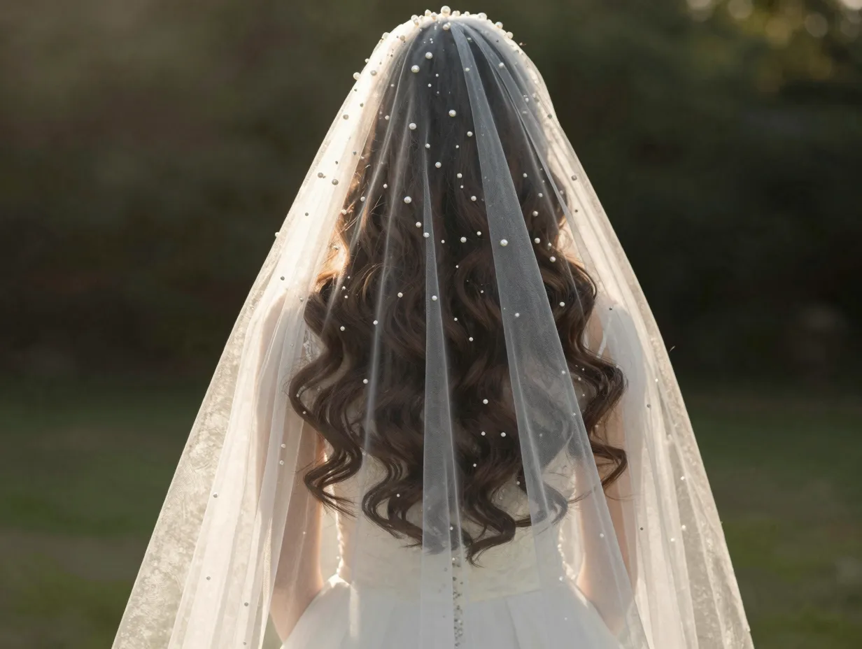 Soft blowout big waves with single layer pearl veil