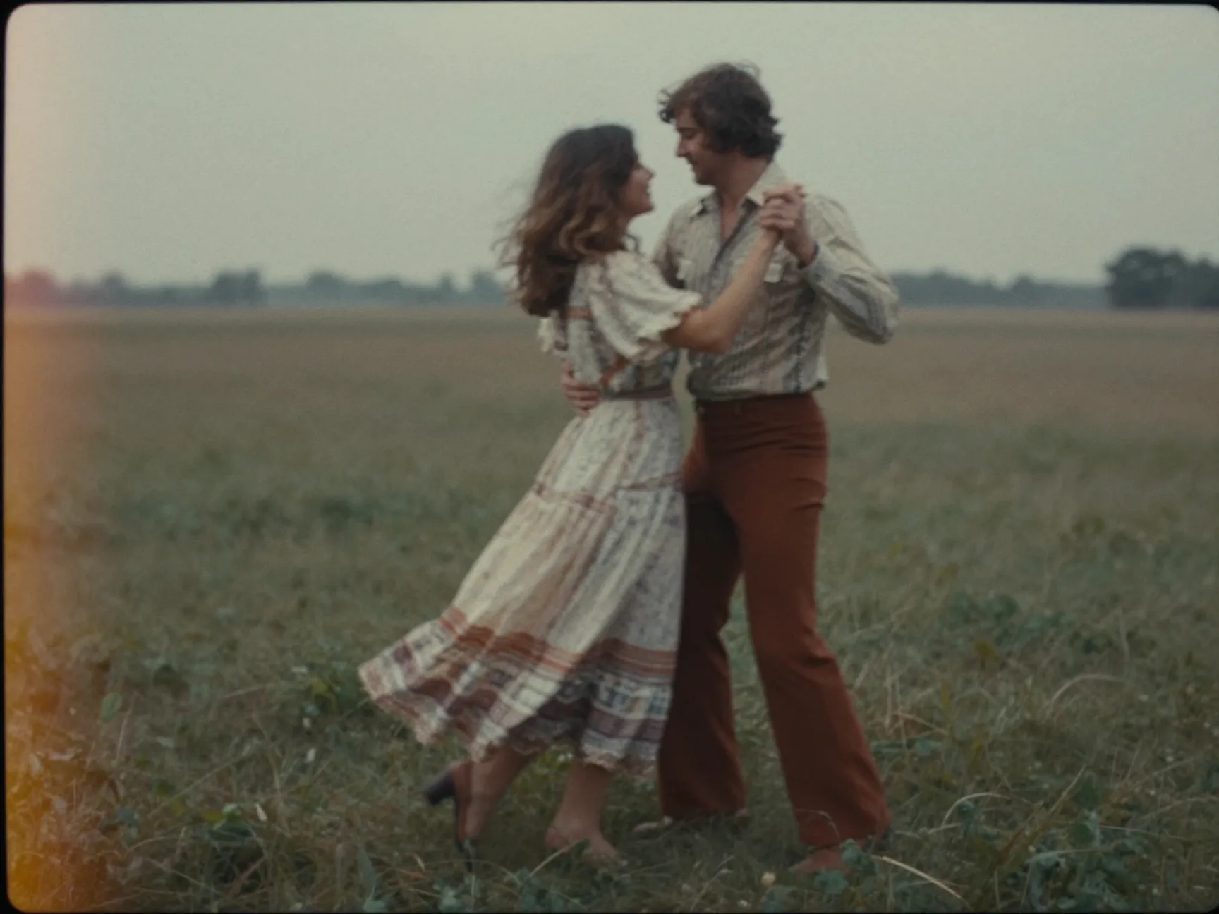 A vintage style photo with light leaks and muted faded tones