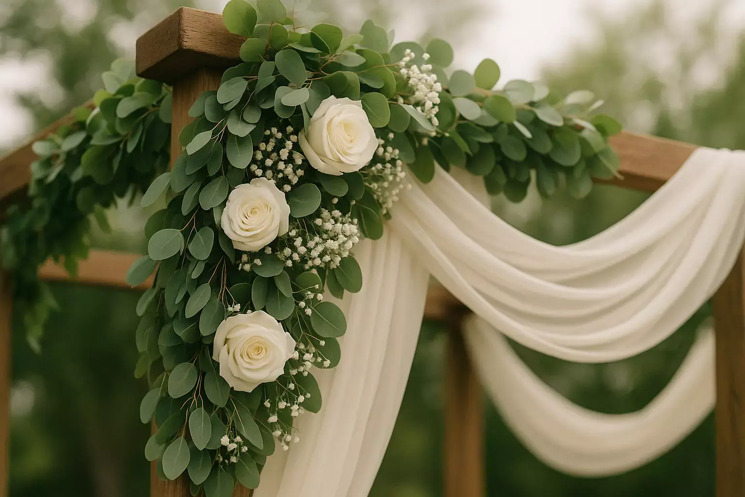 Read more about the article How to Decorate a Wedding Arbor with Flowers, Fabric, and Greenery