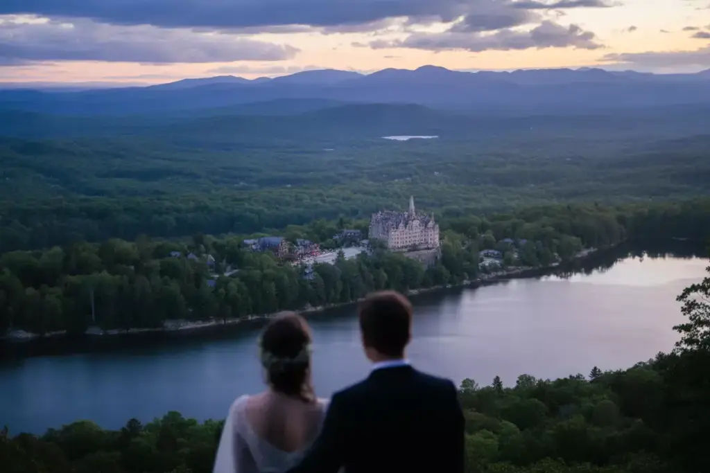 Mohonk mountain house skytop tower ceremony panoramic mountain lake view