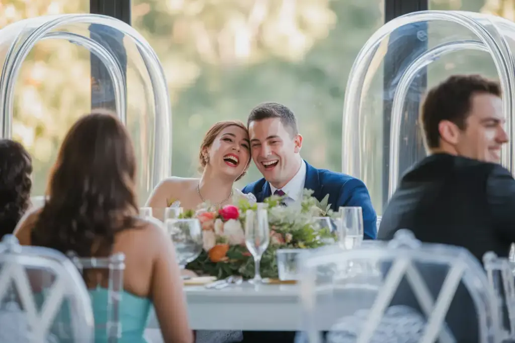 Perfect photography couple focused reception table shot