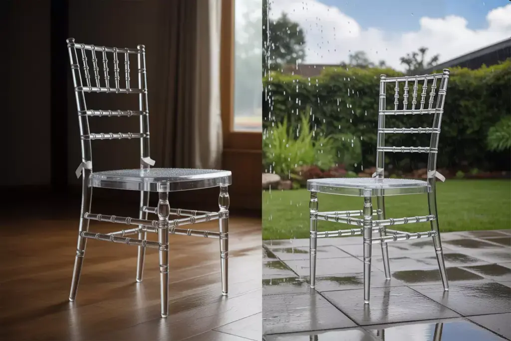 Exceptional durability clear chair indoor outdoor weather