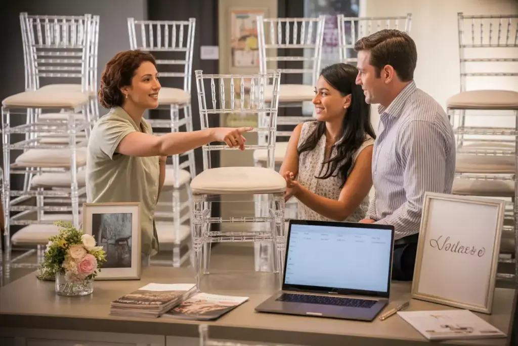 Cost effective investment wedding planner couple rental showroom