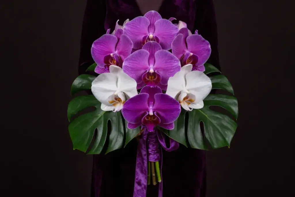 Luxury cattleya orchid statement cascading bouquet