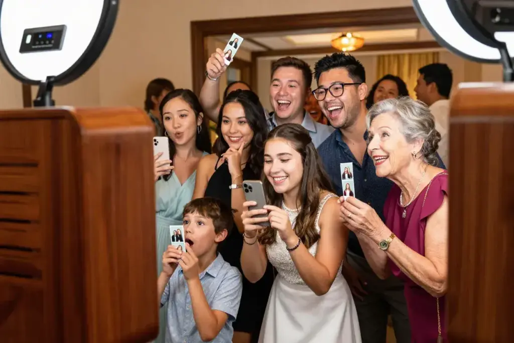 Universal guest appeal retro mirror photo booth family generations