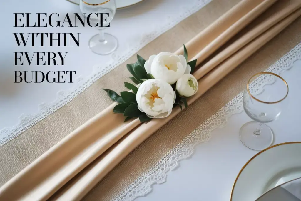 Elegant wedding table runners showcasing budget luxury and mid range options