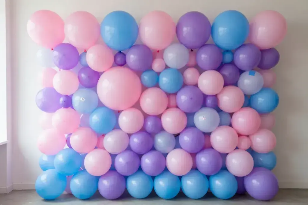 The classic balloon wall backdrop colorful gradient texture natural light