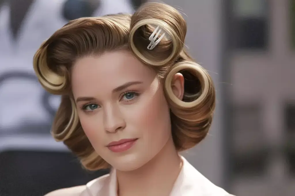 Modern soft victory rolls short hair retro glam