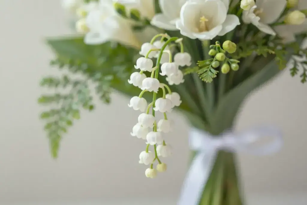 Lily of the valley cascade delicate royal inspired bouquet