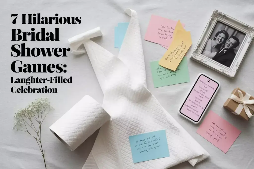 Laughing bridal shower table top decorative elements game symbolism