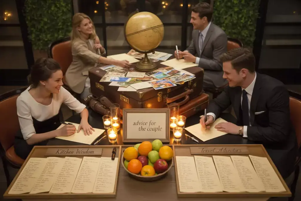 Advice card speed dating sessions themed stations for writing keepsakes