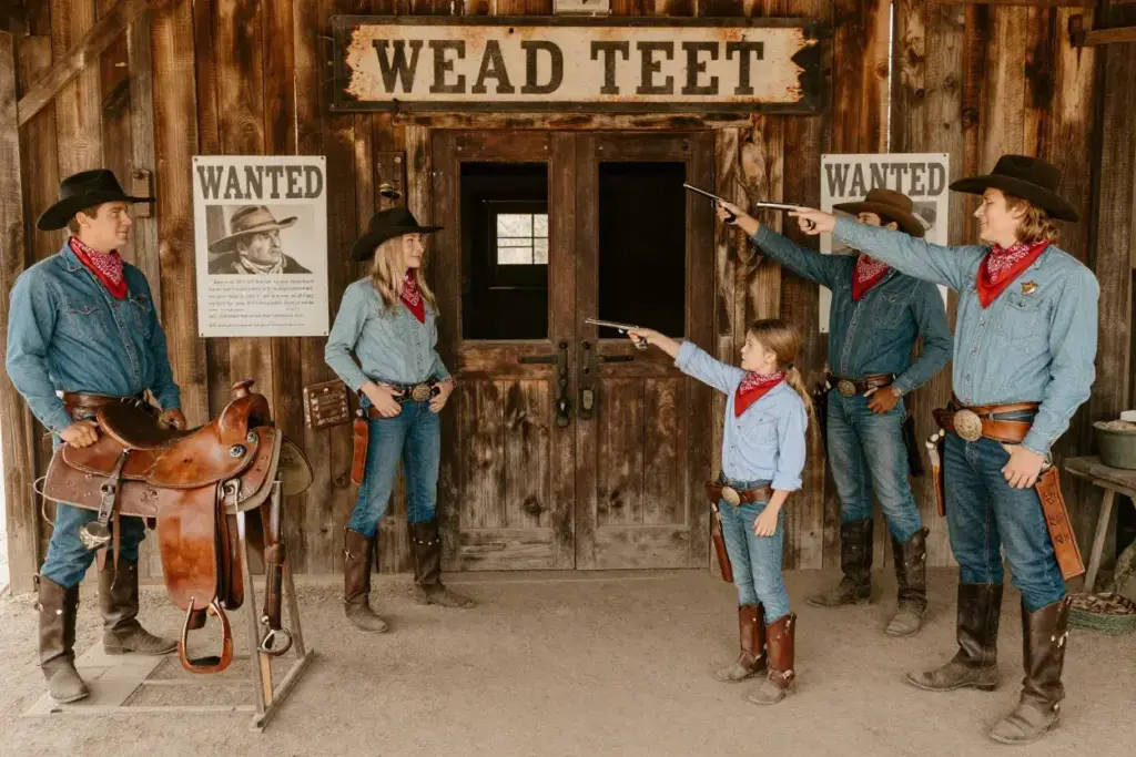 Wild west saloon doors cowboy hats replica firearm props