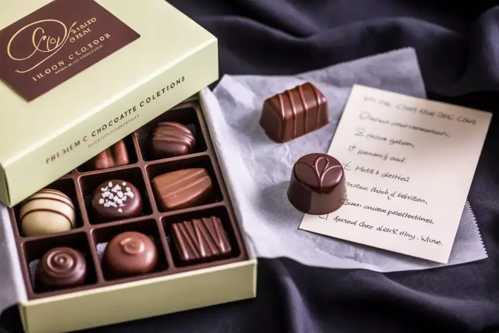 Gourmet chocolate assortment artisanal treats gift box