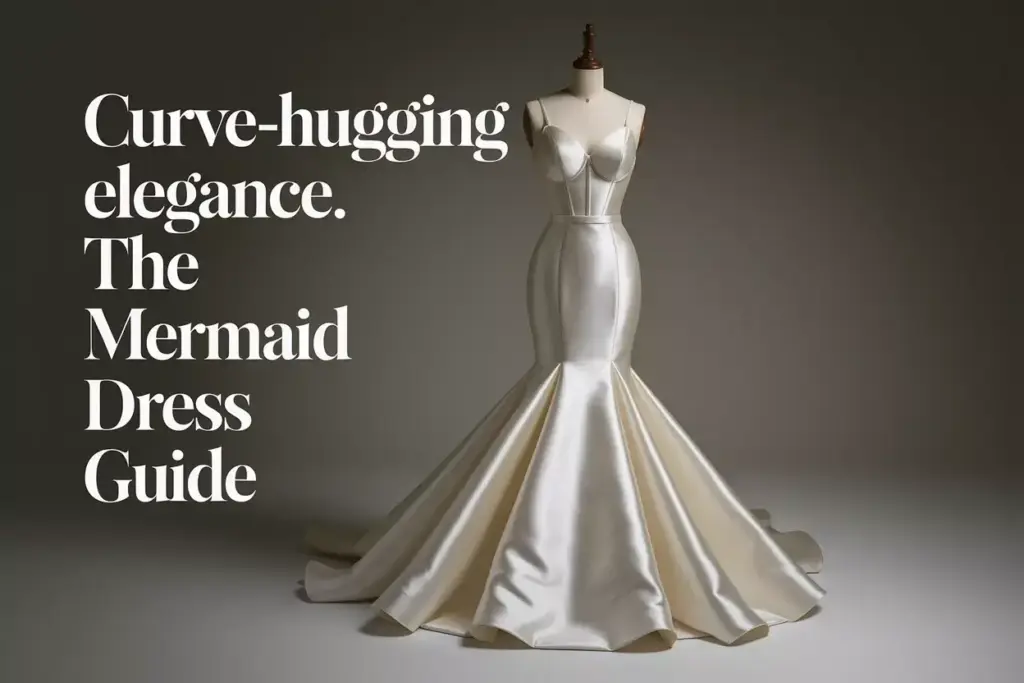 Sculptural white satin mermaid silhouette on abstract dress form