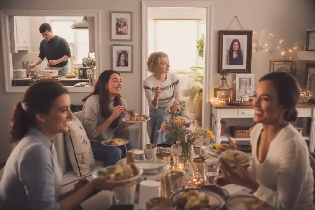 Home bridal shower with diy decorations and potluck style food