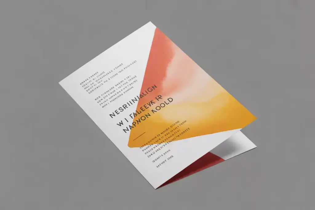 Modern geometric triangle with coral to yellow watercolor gradient invitation