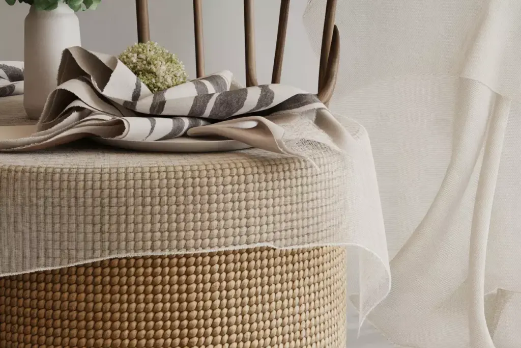 Textured linen layers sheer organza bold velvet napkin