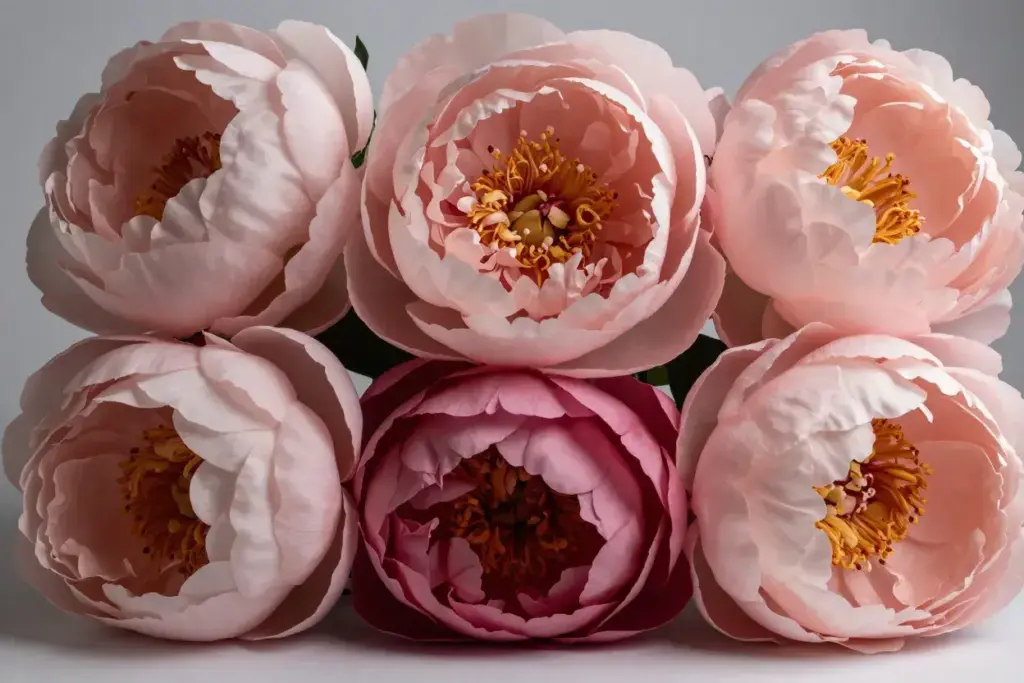 Silk peonies full ruffled blooms luxurious romantic focal points
