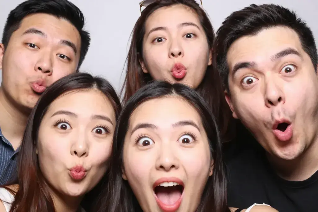 The silly face competition goofy couple expressions