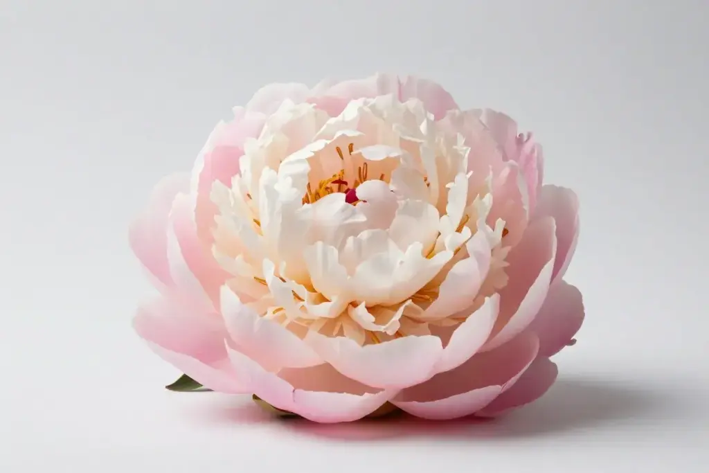 Freezedried peony bloom luxurious preserved flower studio shot
