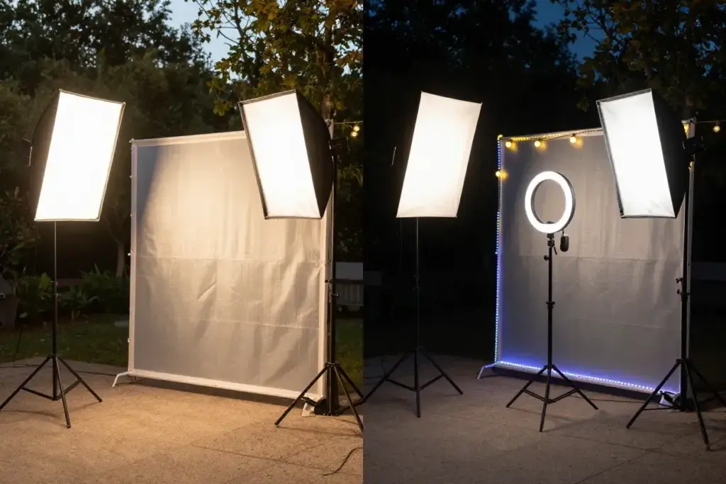 Adaptive lighting from daylight diffusion to evening led panels