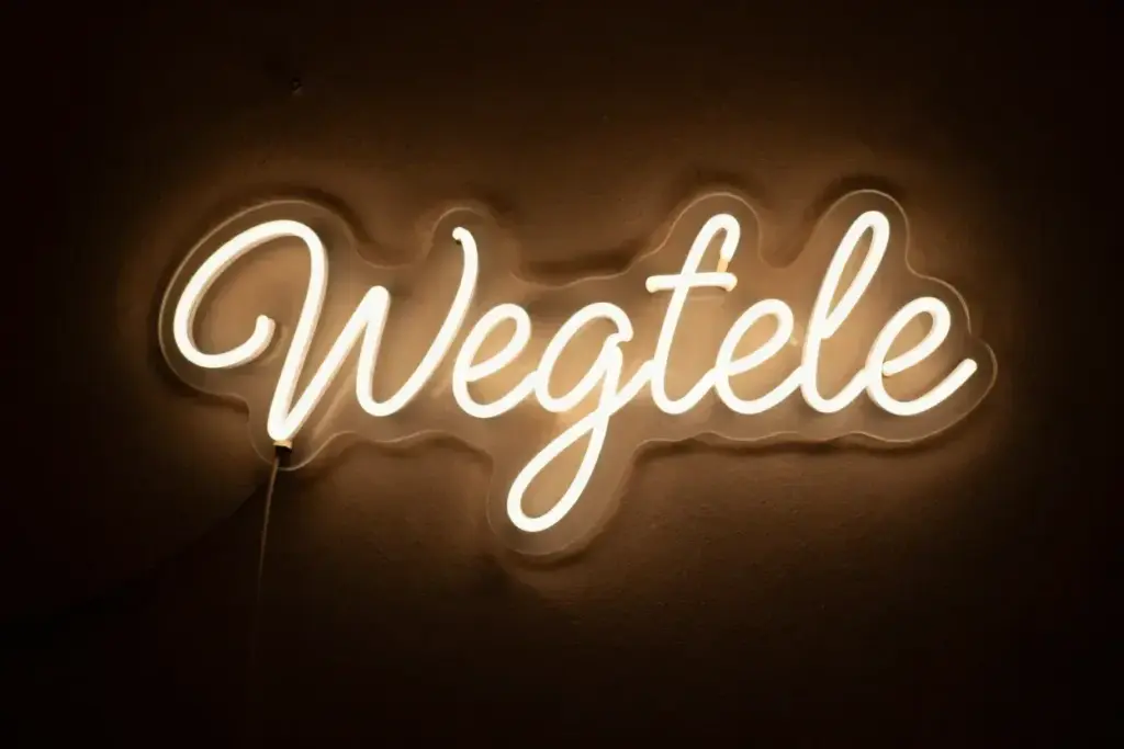 Custom neon sign backdrop glow in dark venue