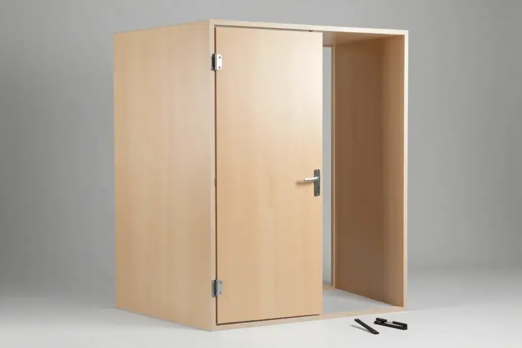 Photobooth door test fit heavy duty hinges consistent gap studio