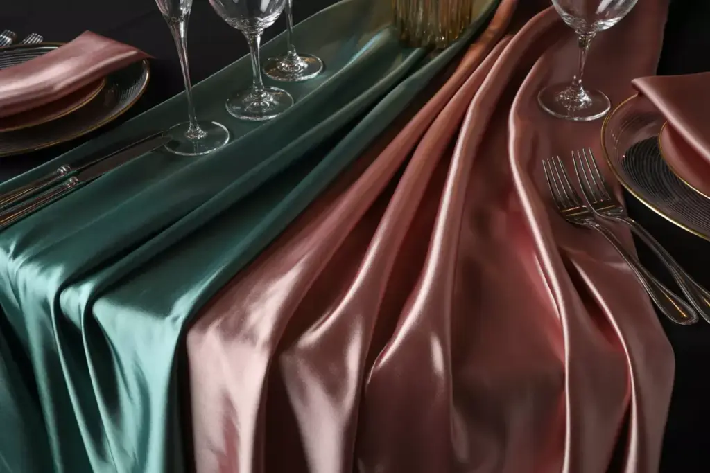 Dramatic close up jewel toned silk runner with crystal