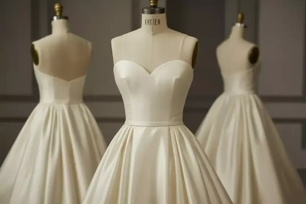 Premium silk timeless sweetheart a line heirloom wedding dress